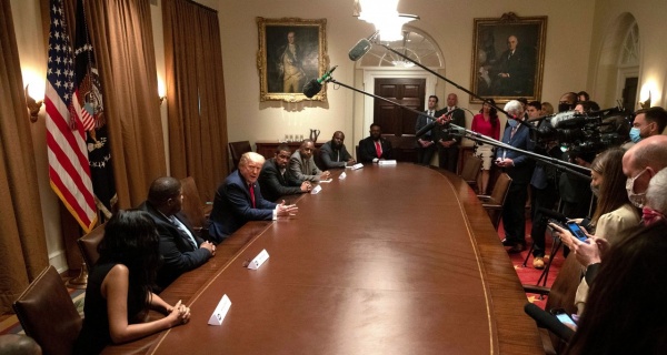 Donald Trump THANKS White House Roundtable Guest Who Claims CNN s Don Lemon And MSNBC s Joy Reid Are Killing More Black Folks Than Any White Person With A Sheet Over Their Face 